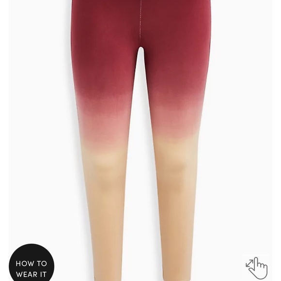 Torrid dip dye red and tan leggings size 3X - Picture 4 of 5